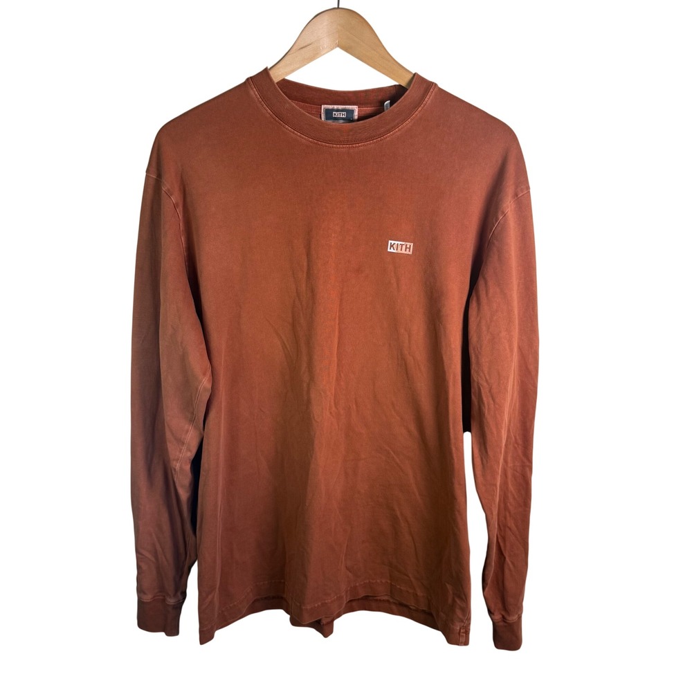 Kith Kin Lax Tee Long Sleeve Mens Medium Briar Orange Streetwear Hypebeast Urban